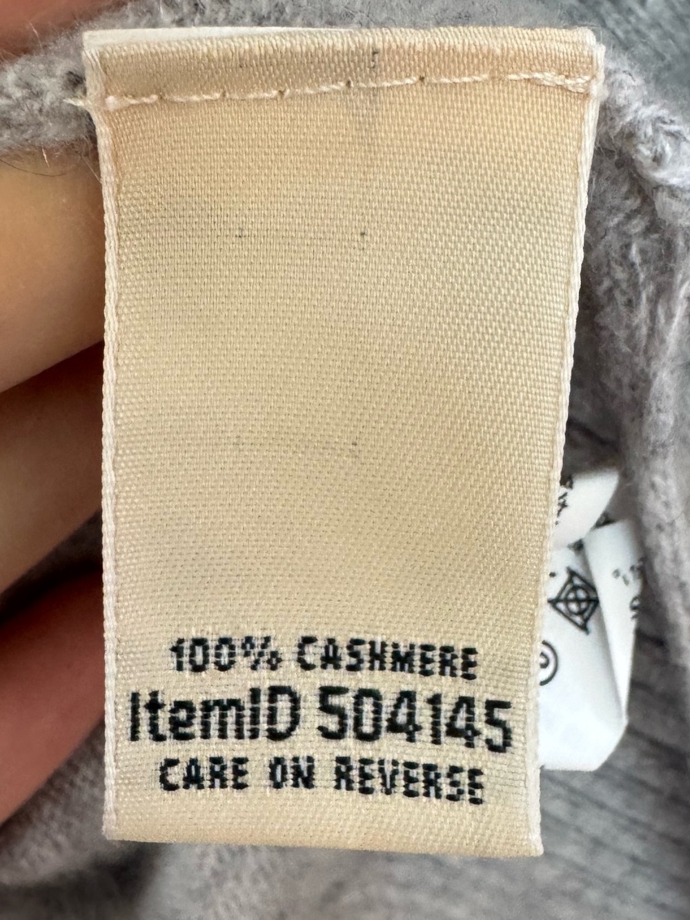 L.L.Bean Cashmere Open Front Cardigan Sweater Gray Longline Pockets Petite Small - Picture 5 of 5